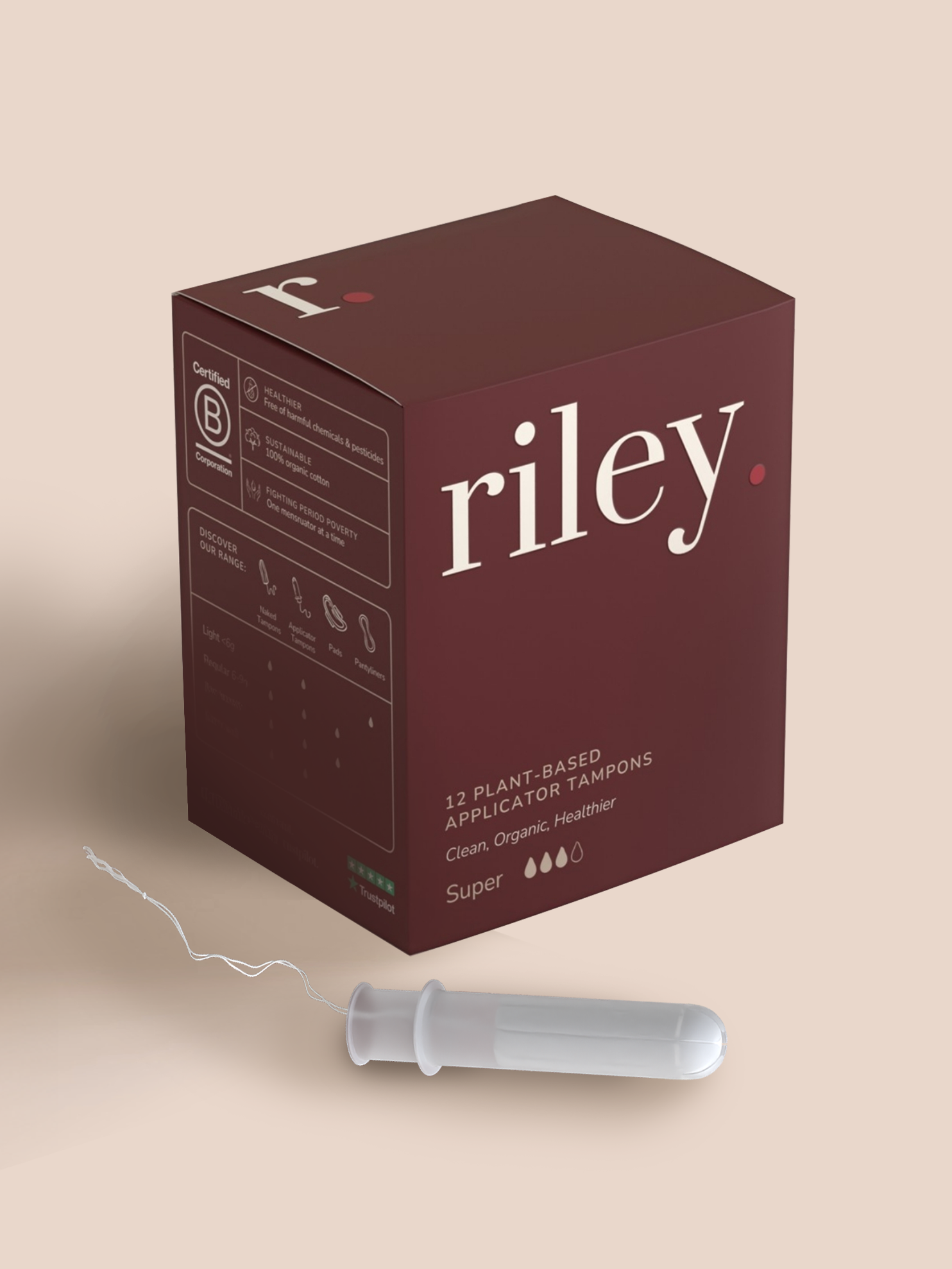 Organic Cotton Applicator Tampons